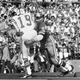 George Andrie of the Dallas Cowboys knocks Johnny Unitas of the Baltimore Colts out of the game in Super Bowl 5.